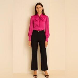 Valentino Black Wool‎ & Silk Blend Dress Pants Sz. 12